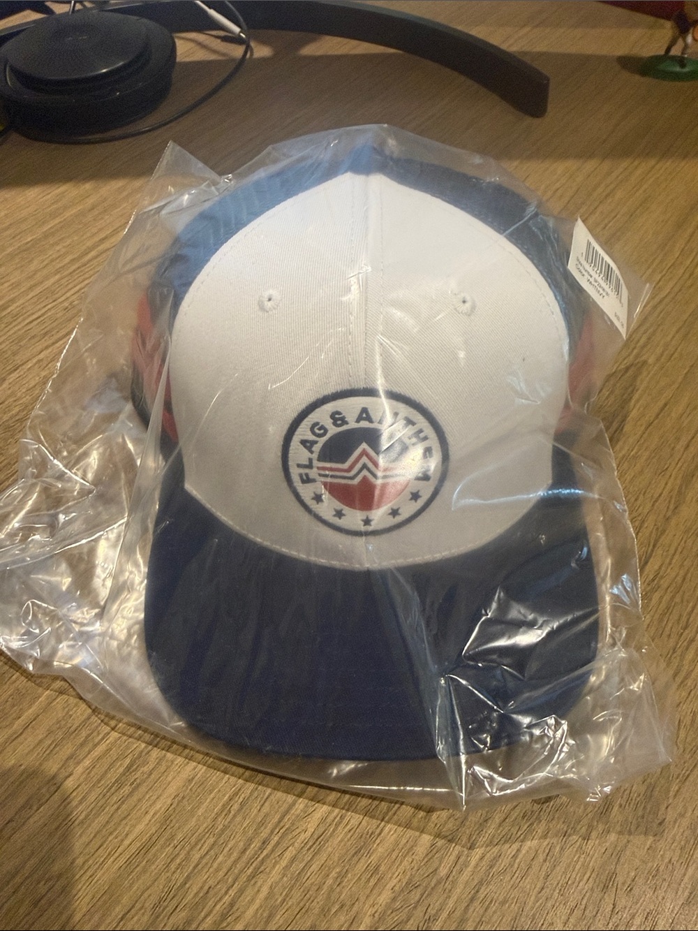 Flag & Anthem Men's Navy and White Patch Logo Trucker Hat